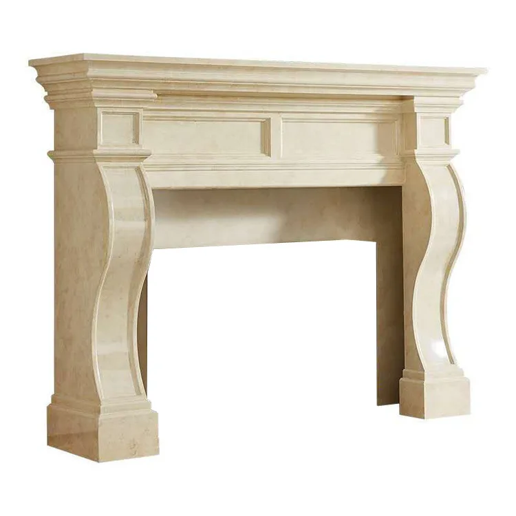 Factory Wholesale Modern House Decorative Fire place Hand Carved Marble Fireplace Mantel