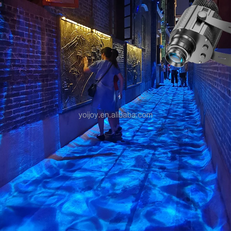 YoiJoys Gobo 300W Outdoor Waterproof IP67 Big Power Solar Sign Projector Beach Water Wave 10w Laser Light Projector Outdoor