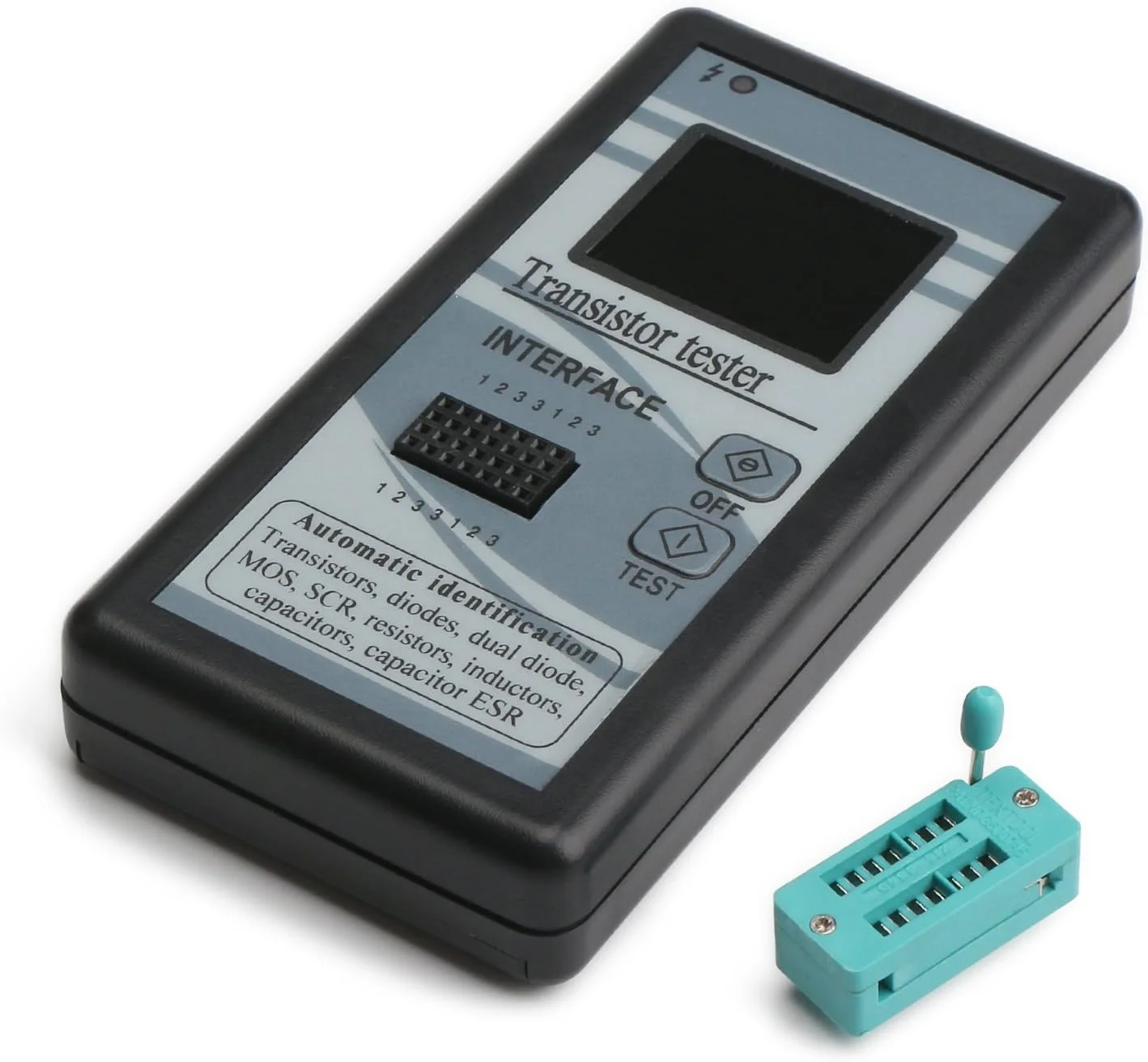 Transistor Capacitor Tester NPN PNP Transistor Diode Resistor Inductor MOS SCR ESR Meter Automatic Checker Detector Mega328