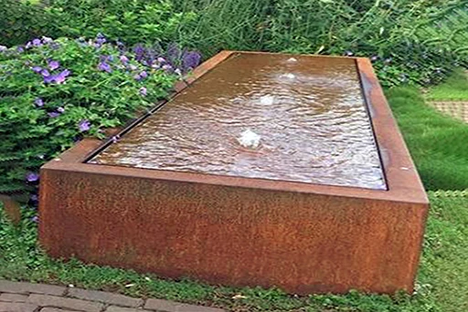 Garden metal waterfall with rain curtain customized corten steel water feature outdoor