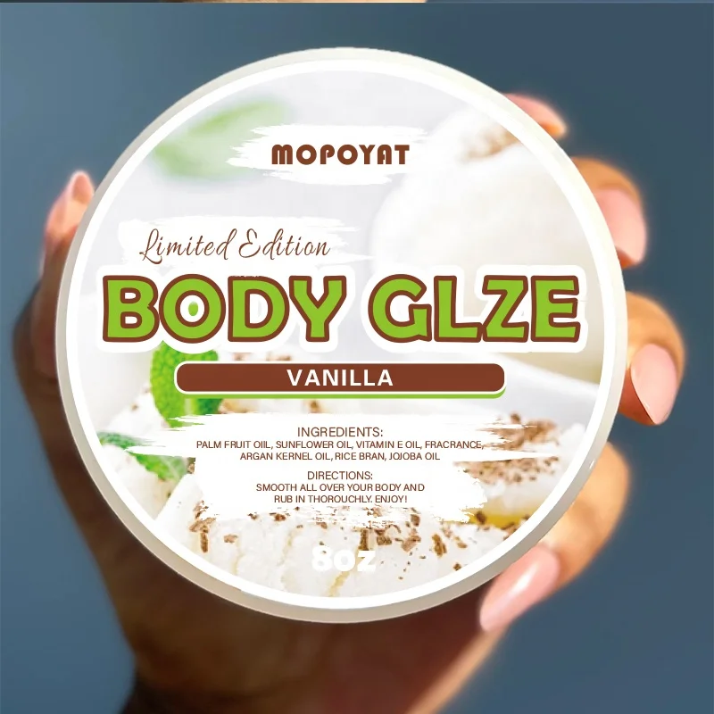 MOPOYAT Private Label Vanilla Body Glaze Whipped Bulk Body Lotion Skin Moisturizing and Nourishing Shea Body Butter