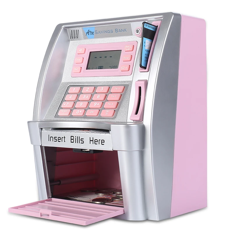 Top Quality Electronic Safe Boxes Alcancia Abs Coin Atm With Password Lock Money Saving Box For Kids Material Toys