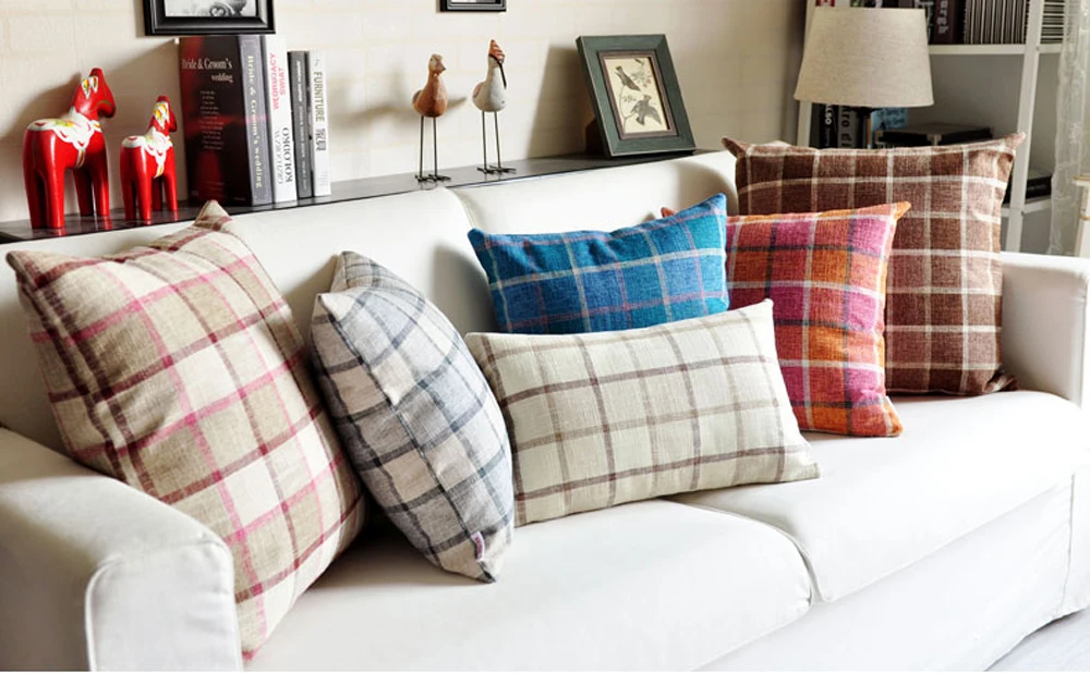 Decorative Polyester Linen Throw Pillow Covers with Inspirational Quotes 18 x 18 Inch Sweet Home Letter Cushion Cover