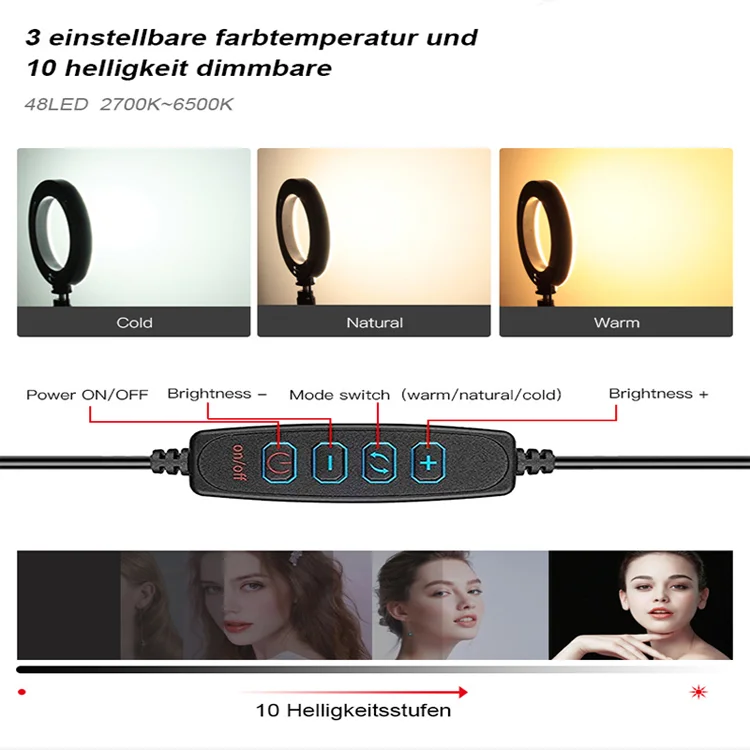 Круглый 6-дюймовый проводной заполняющий свет с зажимом регулировкой температуры цвета