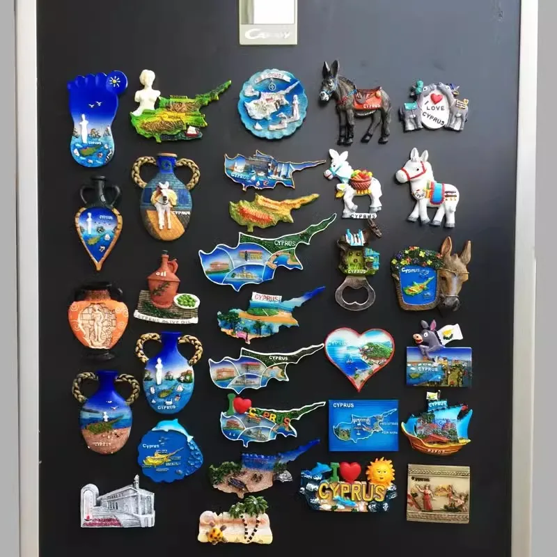 Mediterranean Cyprus Travel Souvenir Gift Decorative arts and crafts Magnetic fridge magnets accompanied by hand gifts
