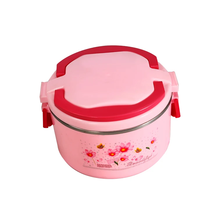 Hot sale African 2845  fashion thermos insulated food warmer casserole Plastic lunch box for cookware