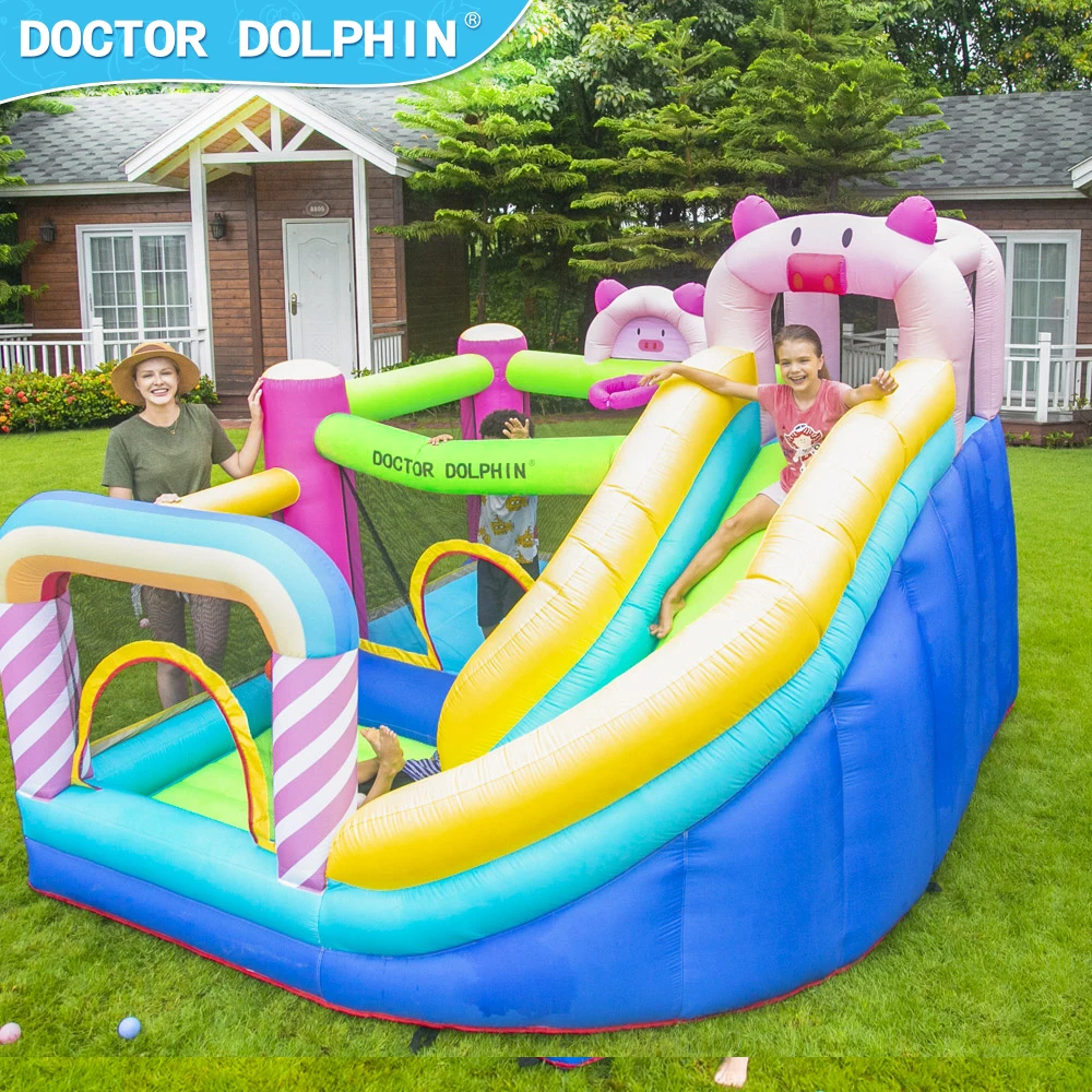 Doctor Dolphin Customization Pink Pig Inflatable Bouncer Bouncing Castle Kids Bounce House Bounce House games