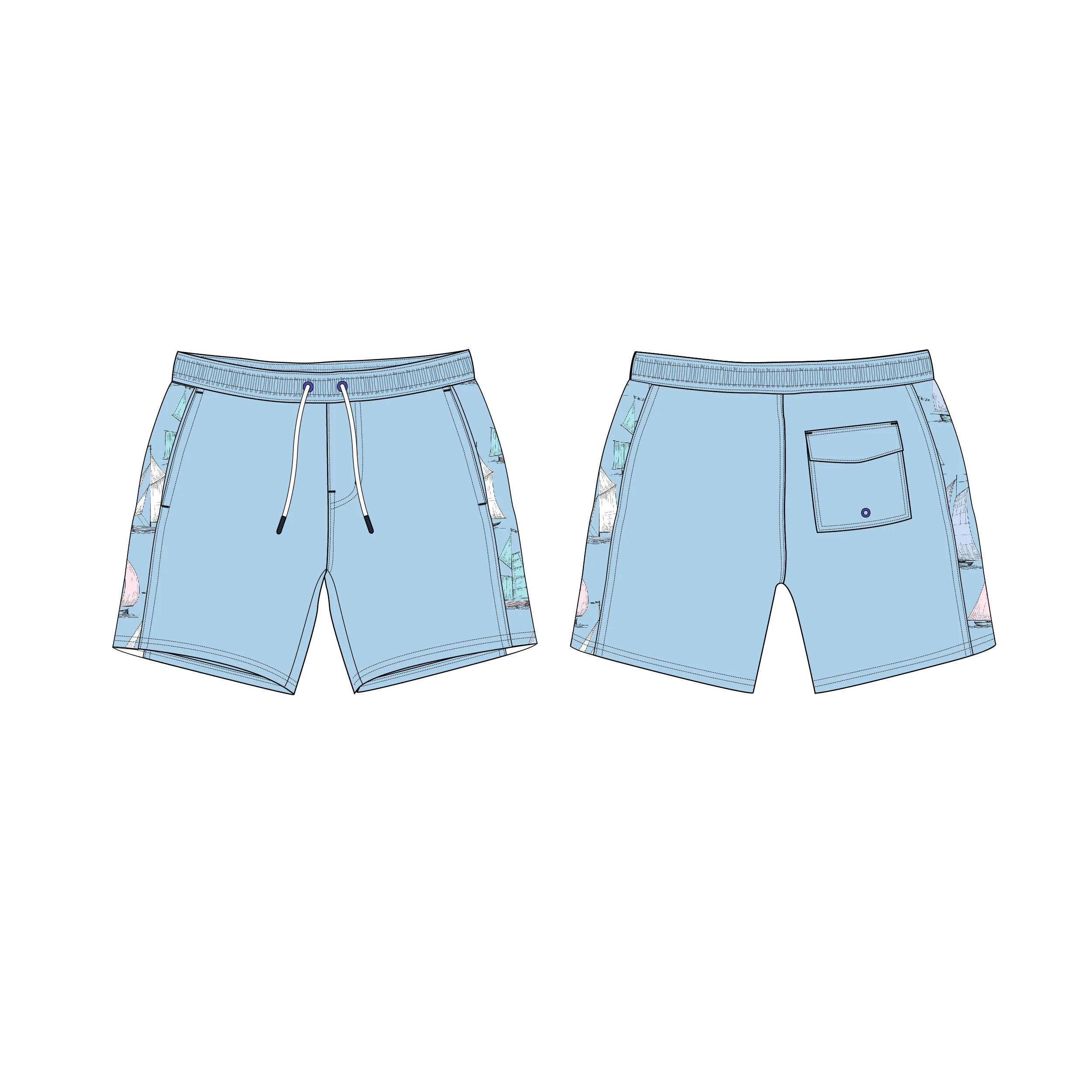 OEKO-TEX Custom Printed Design Beach Western Style Baby Shorts Kids Swimwear Plaid Print Boys Swim Trunk