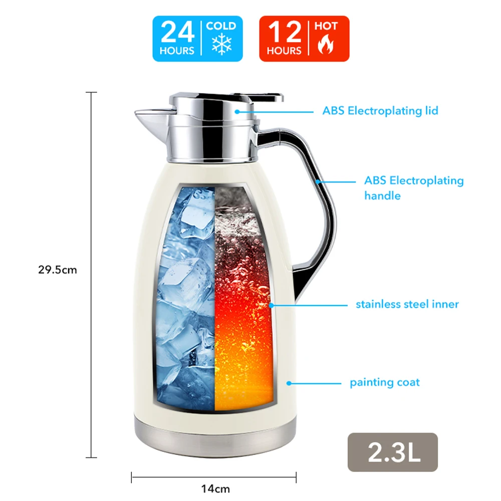 Hot Selling Double Walled Vacuum Insulated Colorful Stainless Steel Thermos Tea Coffee Pot For Thermal Coffee Carafe