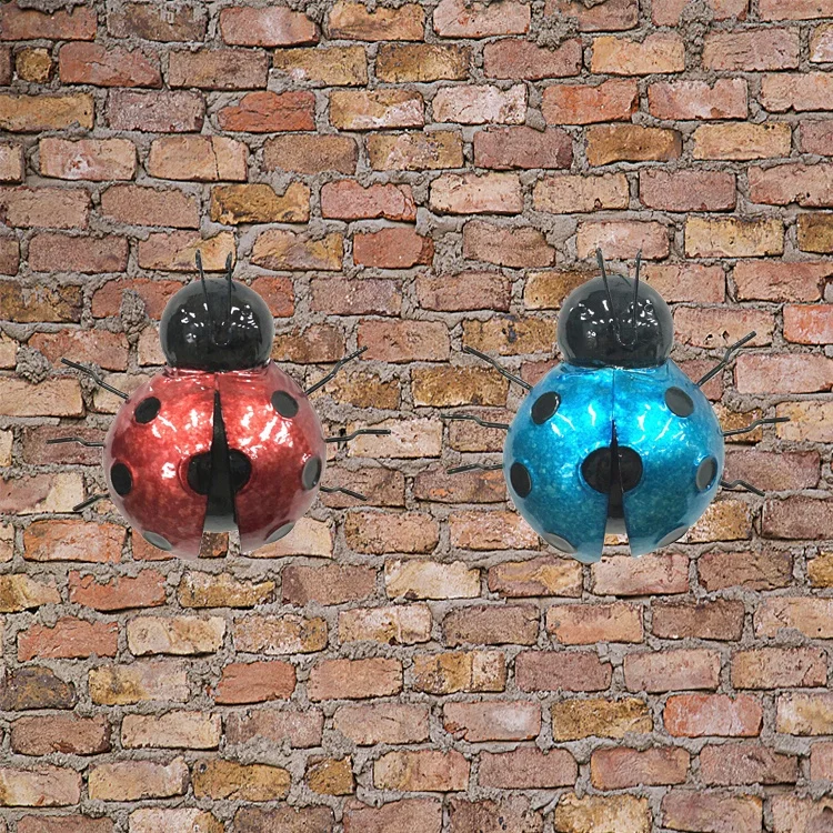 Custom Made Metal Ladybug Bugs Wall Decor Garden Insect Hanging Art Outdoor Patio Fence Tree Decorative