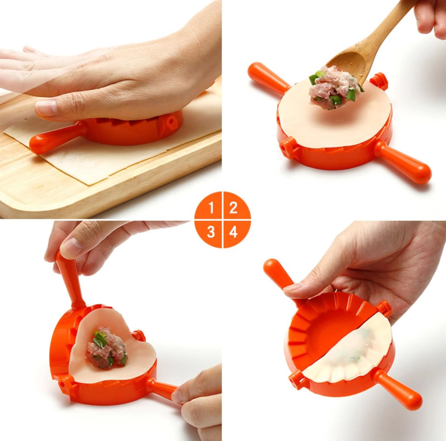 Hot sell 3pcs moon shape dumpling mold set for cake tools