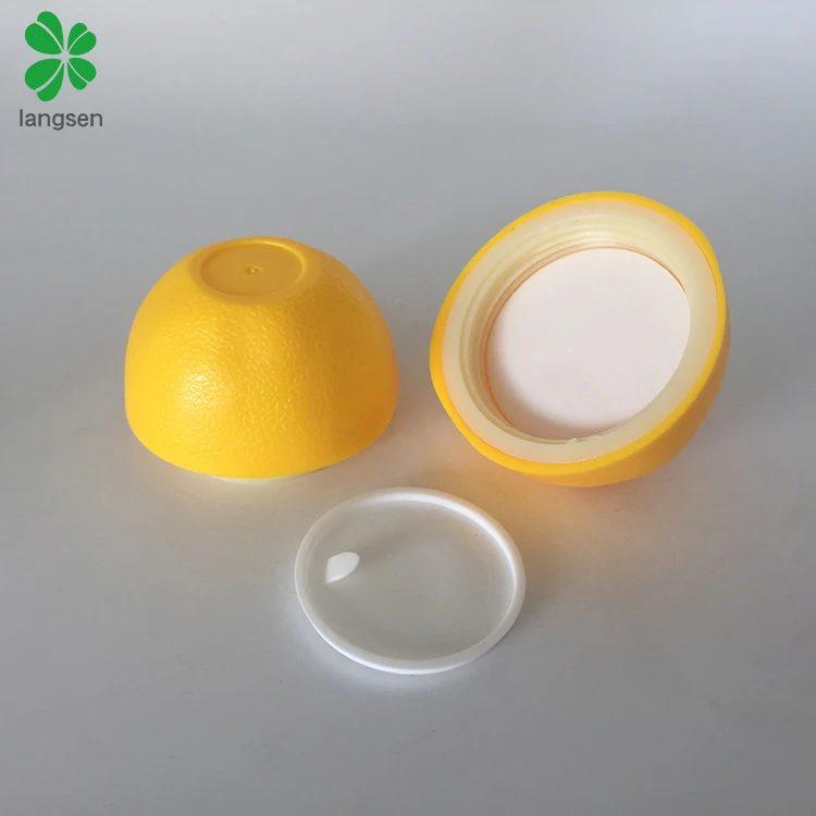 Empty 30g plastic ABS material  Imitation of lemon cosmetic jar container, fruit lemon shape cosmetic cream jar pot case