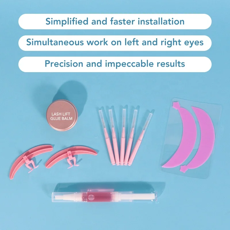 Colorful eyelash separator Reusable Silicone pads with oil grafting lash lift shields glue Private label lash extension patches