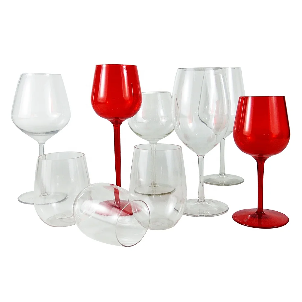 Customized 16 OZ Antique Wine Goblet Fancy Stemmed Wine Glass Reusable Unbreakable Beach Wine Glasses  For Wedding Party