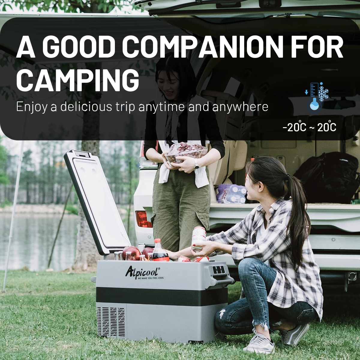 Alpicool CF35 China manufacturer supply Portable compressor 12V Mini Car Fridge Oortable Freezer