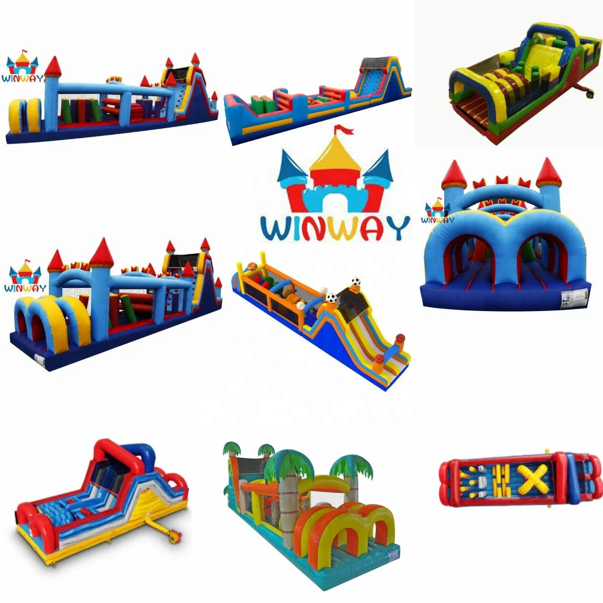Kids Adults Games Party Event Rent Commercial Grade Moonwalk Bouncy Castle Inflatable Water Slide Obstacle Course Bounce House