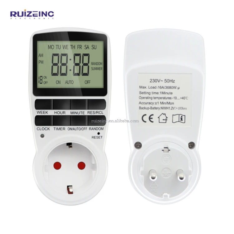 24/7 Days Digital Timer with Random and Summer Time Programmable Timing Socket EU US FR UK AU Plug 230V 50HZ