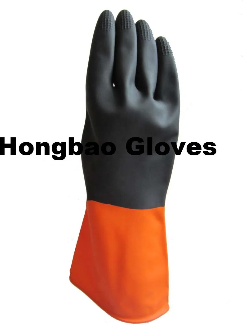 110g black and orange double color industrial latex gloves working rubber gloves
