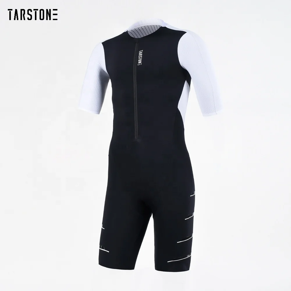 Tarstone High Quality Aero Tri Suit Race Running Swimming Cycling Triathlon Suit Black White Short Sleeve Bike Triathlon Suits