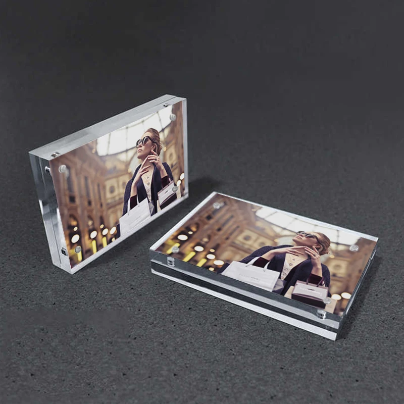 borlun new acrylic 2x2 photo picture magnetic frames stand card with magnets acrylic large 23x35
