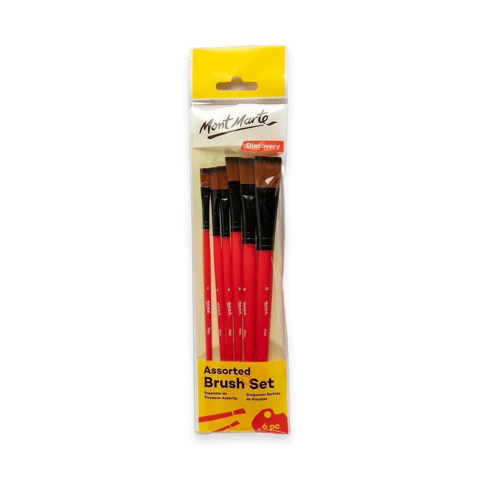 Mont Marte Assorted Brush Set 6pc artist paint brush set