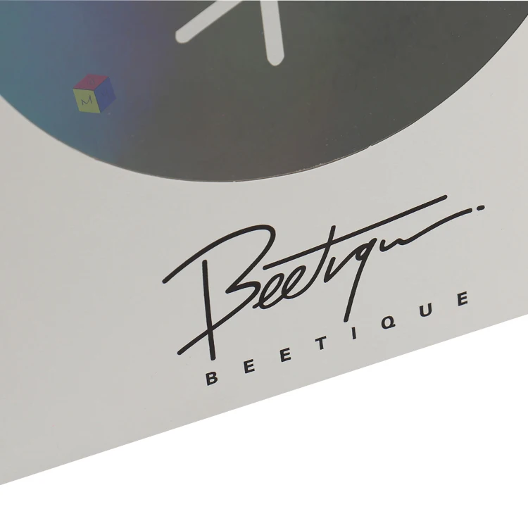 top quality paper sliding holographic gift see through packaging boxes with window