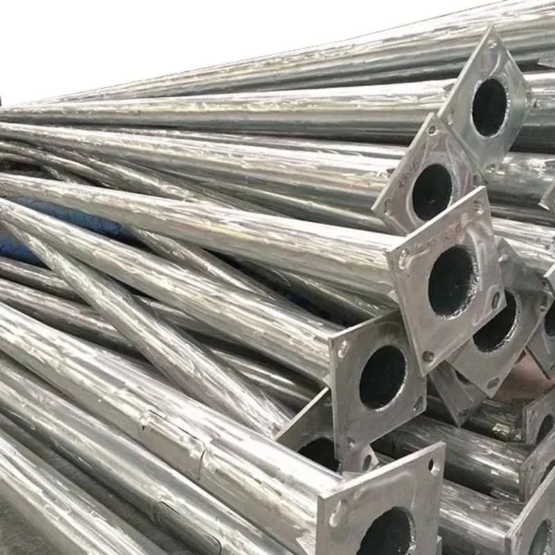 Customized Galvanized Steel Round Square Tapered Double Single Arm Solar High Mast Street Light Pole Billboard Post Lamp Pole