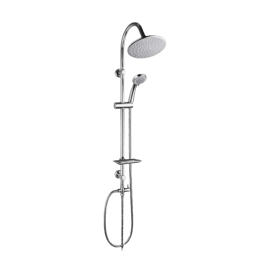 Luxury stainless steel bathroom rain shower column faucet set