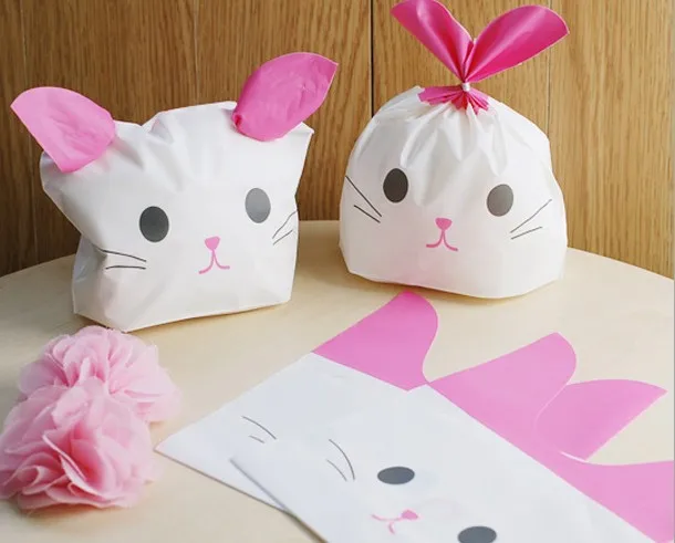 14*18cm   Cat Panda Rabbit  Cute Candy Cake Bags Baking Packaging   Biscuit Snack Baking  Cookie Bag Mylar Bags