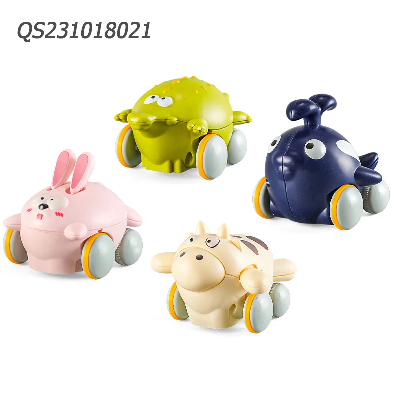 QS Low Price Kids Cartoon Military Series Inertial Car 4 Style Mixing Plastic Friction Vehicle Toys For Children Funny Gift