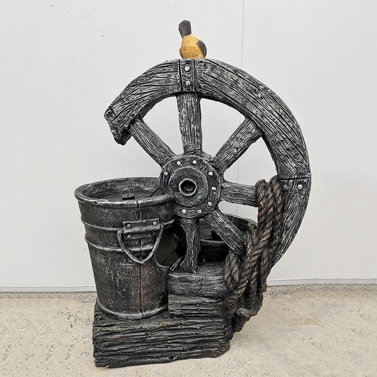 Дешевый портативный маленький светодиодный открытый фонтан из стекловолокна