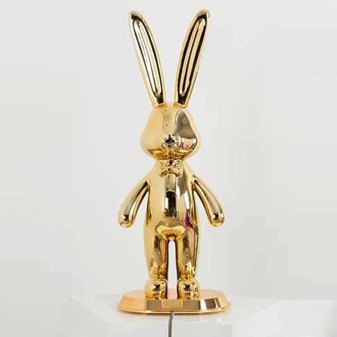New Hot Sale Electroplated Pet Model Rabbit and Bear Mannequin Shop Decoration Colorful Electroplated Store Display Doll