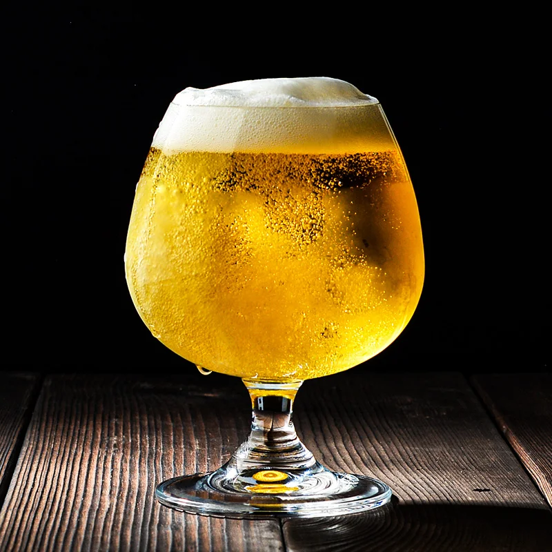 Custom Logo 16 oz Beer Glass Belgian Style Stemmed Tulip Lambic Beer Glasses for Bar Party