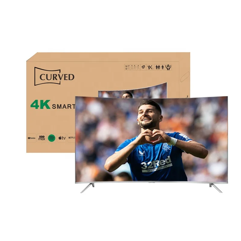 In Stock Curved Tv 55 Inch Ultra HD LED Television 4K Smart Tv 55 Inch Tv