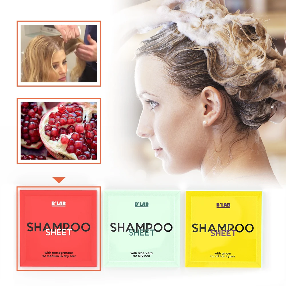 OEM Private Label Natural Herbal Shampoo Sheets for All Hair Types Silicone Free Travel Shampoo Sheets for Hair Cleansing