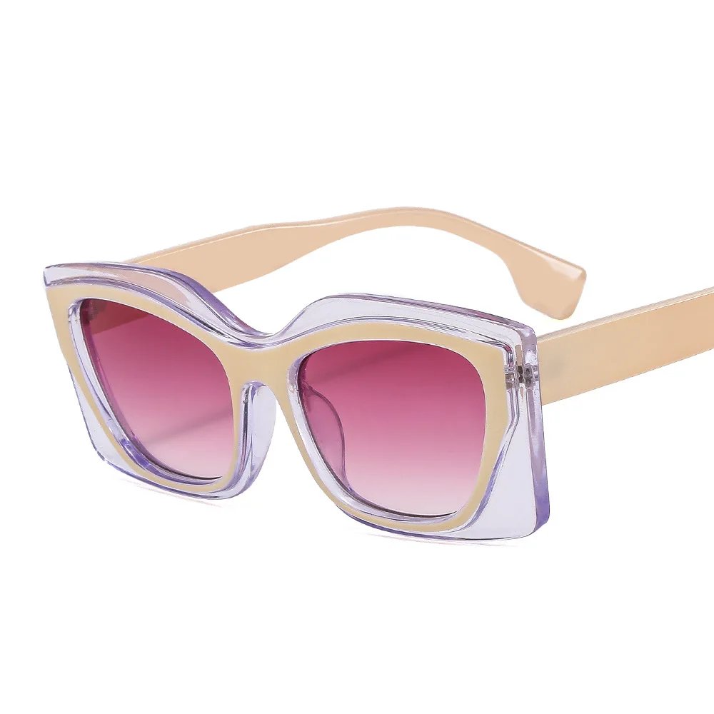 Women New Fashion Brand Sunglasses Colorful Rectangle Cat Eye Eyeglasses Leopard Pink Clear Glasses Frame Female Shades