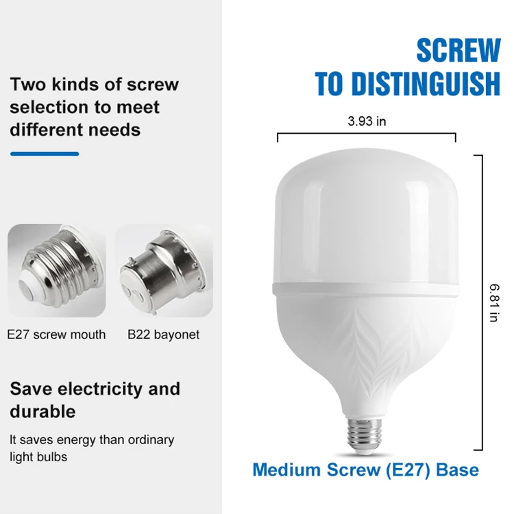 Huahuang Good Price Living Room PBT PP 5W 10W 15W 20W 30W 40W 50W 60W E27 LED Light Bulb
