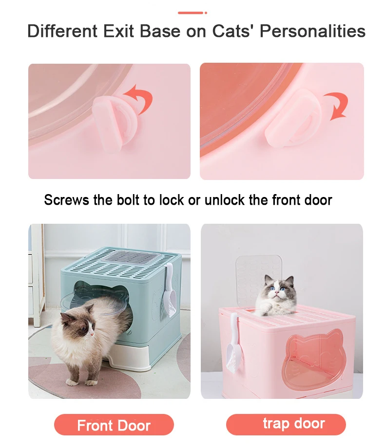 Katzentoilette 2 Layers Els Pet No Mess Folded Wc Toilet Cartoon Cute Top Entry Cat Litter Box Scratch For Cat Sand