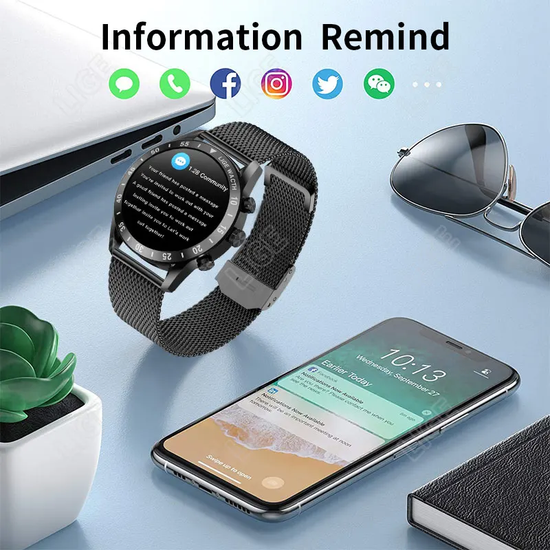 2022 New Smart Watch With Gift Box Men Full Touch Screen BT Call HD Music Playback Sports Fitness Watches For XIAOMI HUAWEI