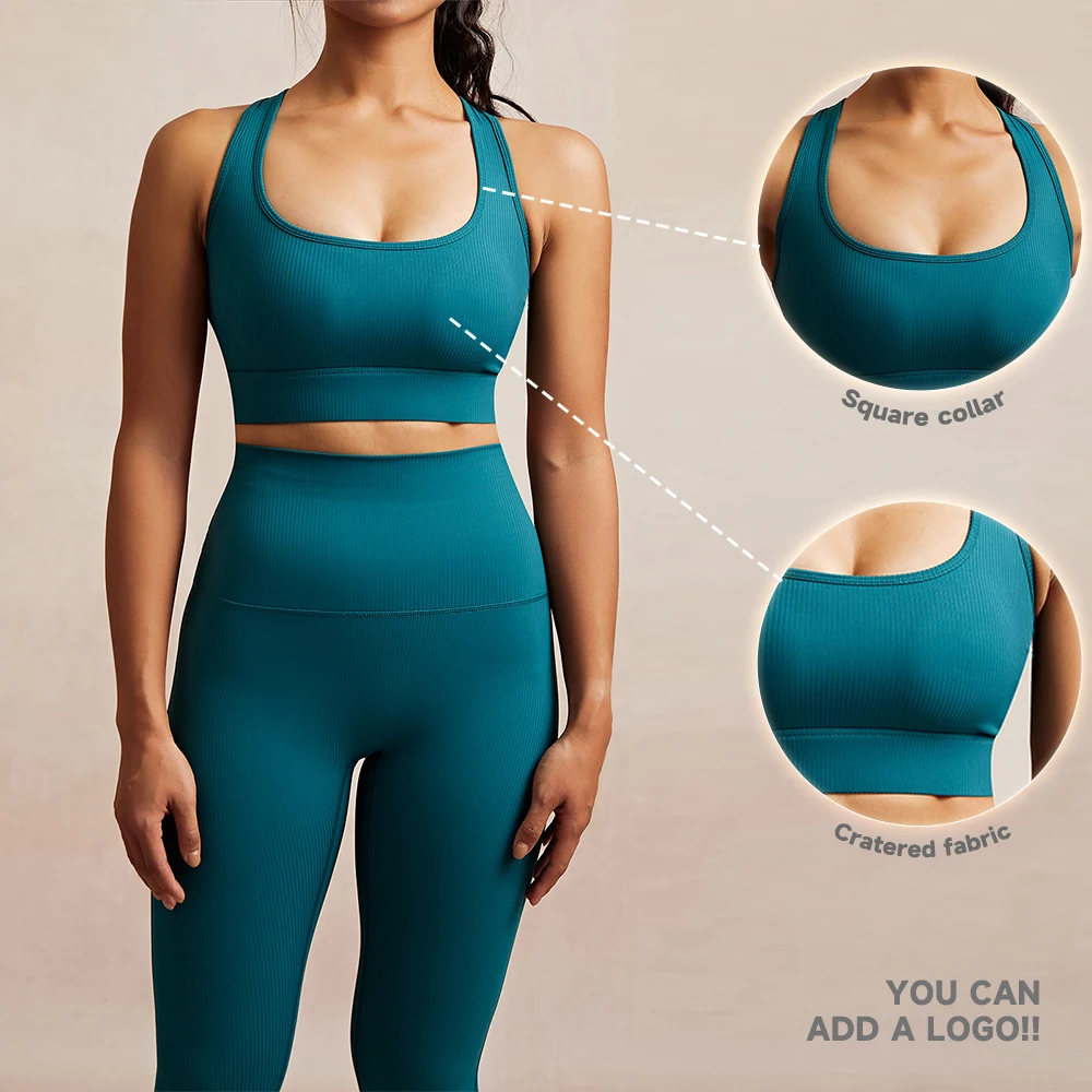 Luckpanther Activewear Wholesale Crop Tank Workout Clothes Gym Wear Sports Bra Custom Fitness Apparel Backless Crop Sports Bra