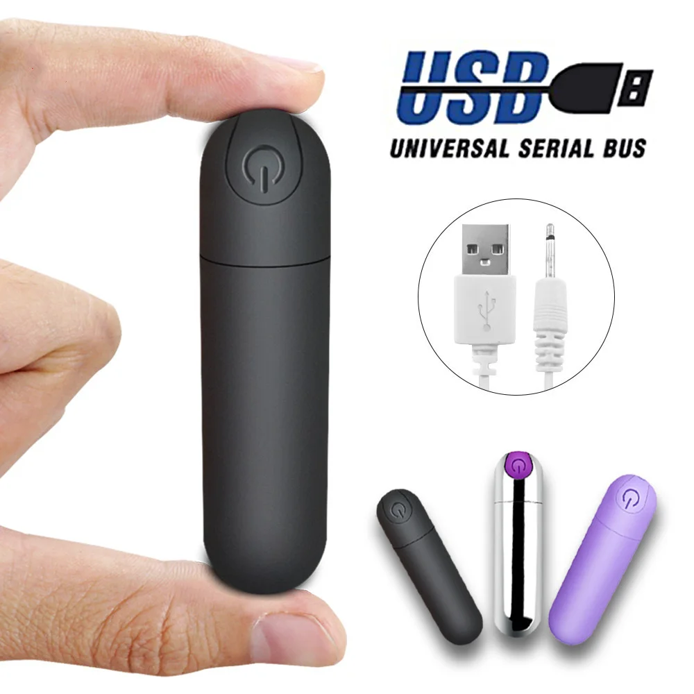 USB Rechargeable Mini Bullet Vibrator 10 Speed Waterproof G-spot Clitoris Stimulator Anal Dildo Vibrator