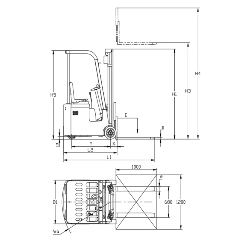 Three fulcrum Electric Forklift Cheap 0.8ton 1ton 1.2ton Fork Lift Small Forklift Electric Lifting Has Battery