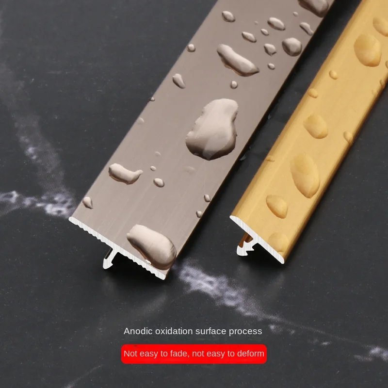 Aluminum Alloy T-Shaped Strip Flat Seam Background Wall Cabinet Metal Decorative Line Tile Accessories Embedded Edge Tile