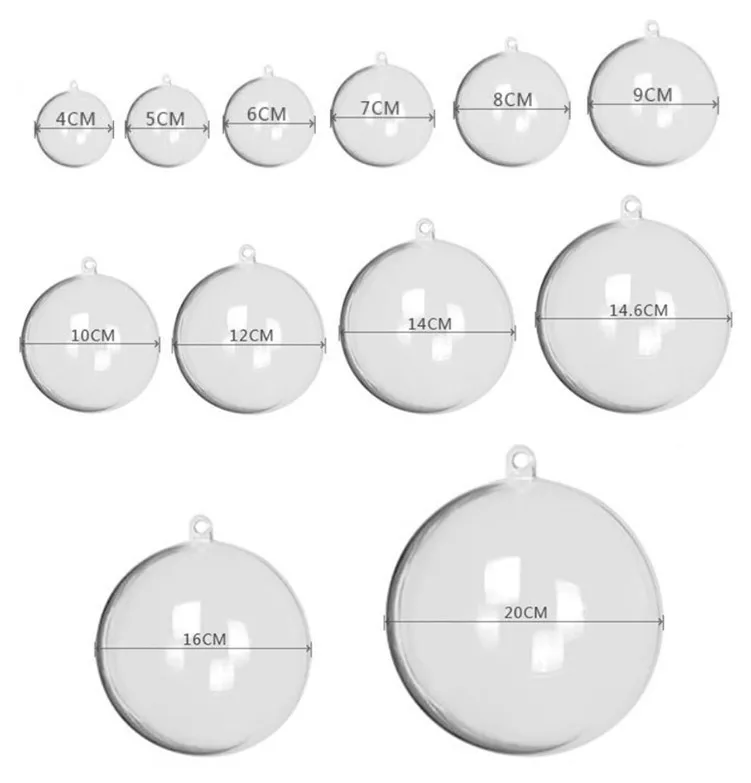 Custom Transparent Clear Big Plastic Christmas Tree Decorations Ornaments Ball