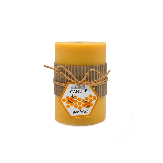 LP08F Factory hot selling natural scented beeswax candles with customize label for home decoration