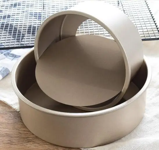 Gold Cool Aluminum Portable Cake Mold Removable Bottom