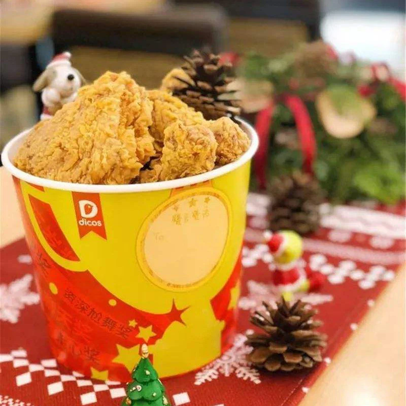 Restaurant supply disposable fast food packaging kraft paper bucket for fried chicken