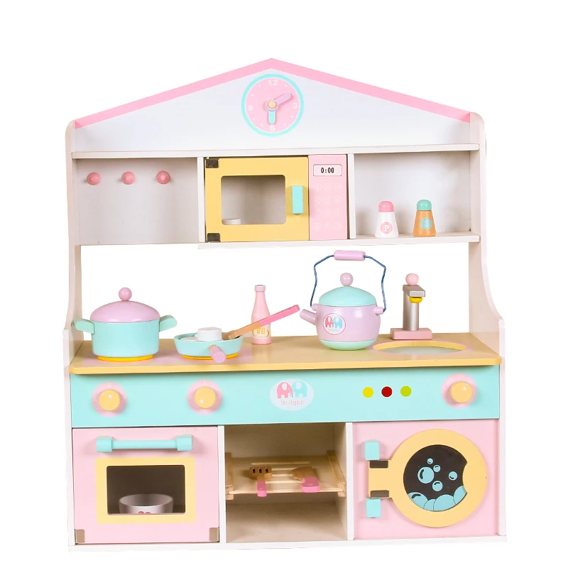 kids kitchen set washing machine microwave oven furniture toys wooden kitchen toys
