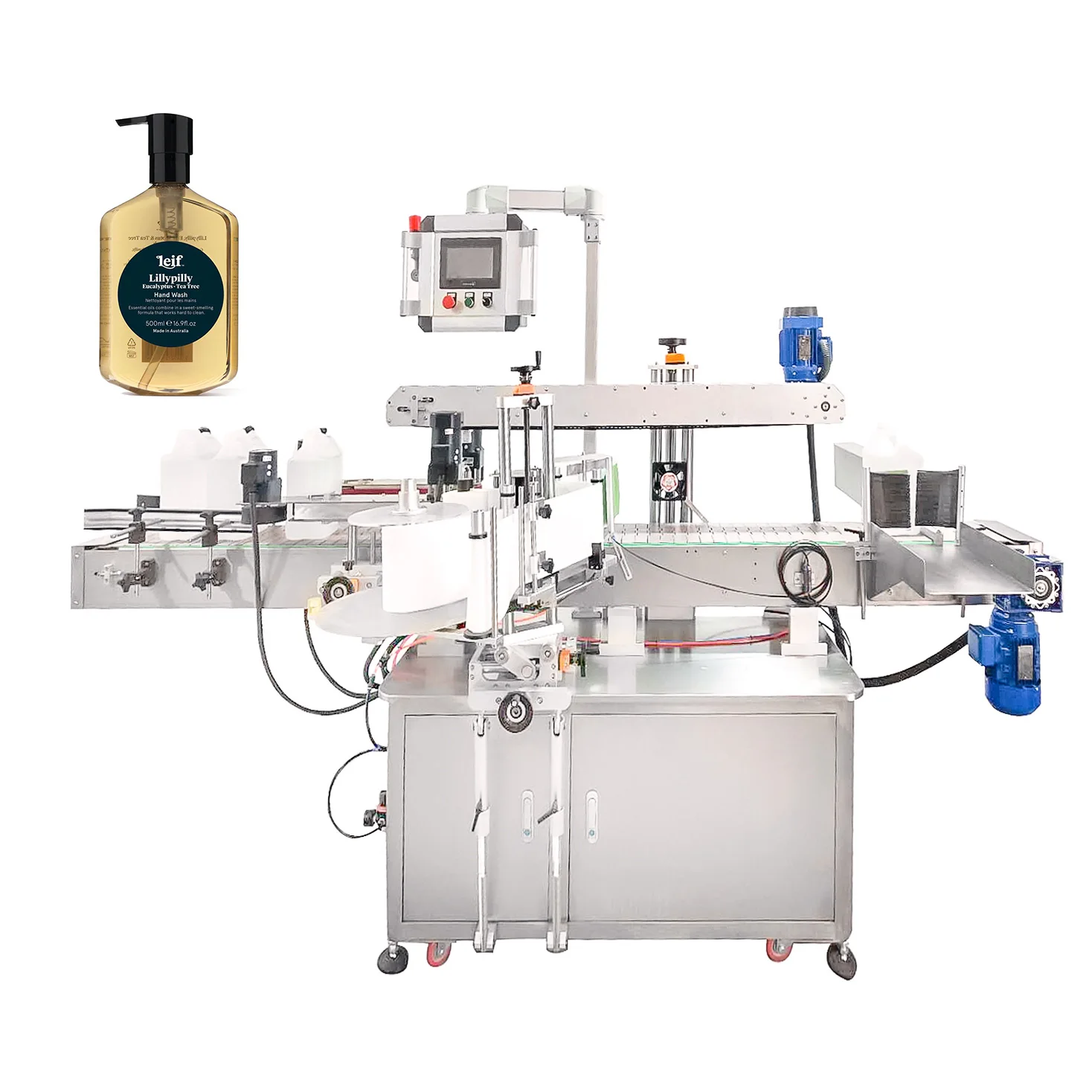 YM610 Automatic one side single side barrel bucket labeler flat surface bottle labeling machine