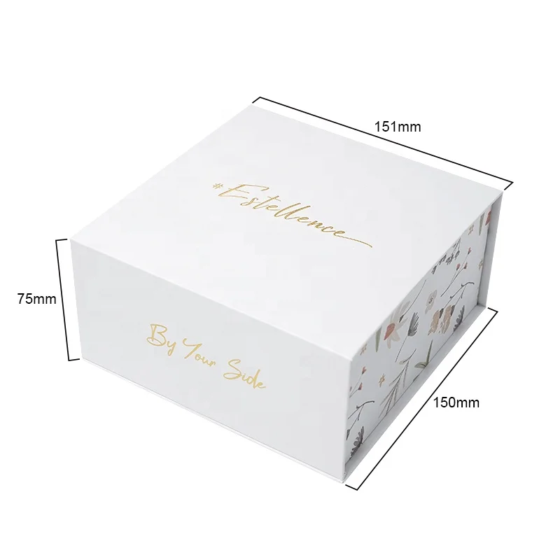 Custom Logo Color Printing Magnetic Gift Box Rigid Cardboard Paper Jewelry Packing Magnet Closed Matt Lamination Paper Insert